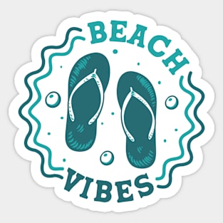 Beach Vibes // Fun Summer Flip Flop Badge Sticker